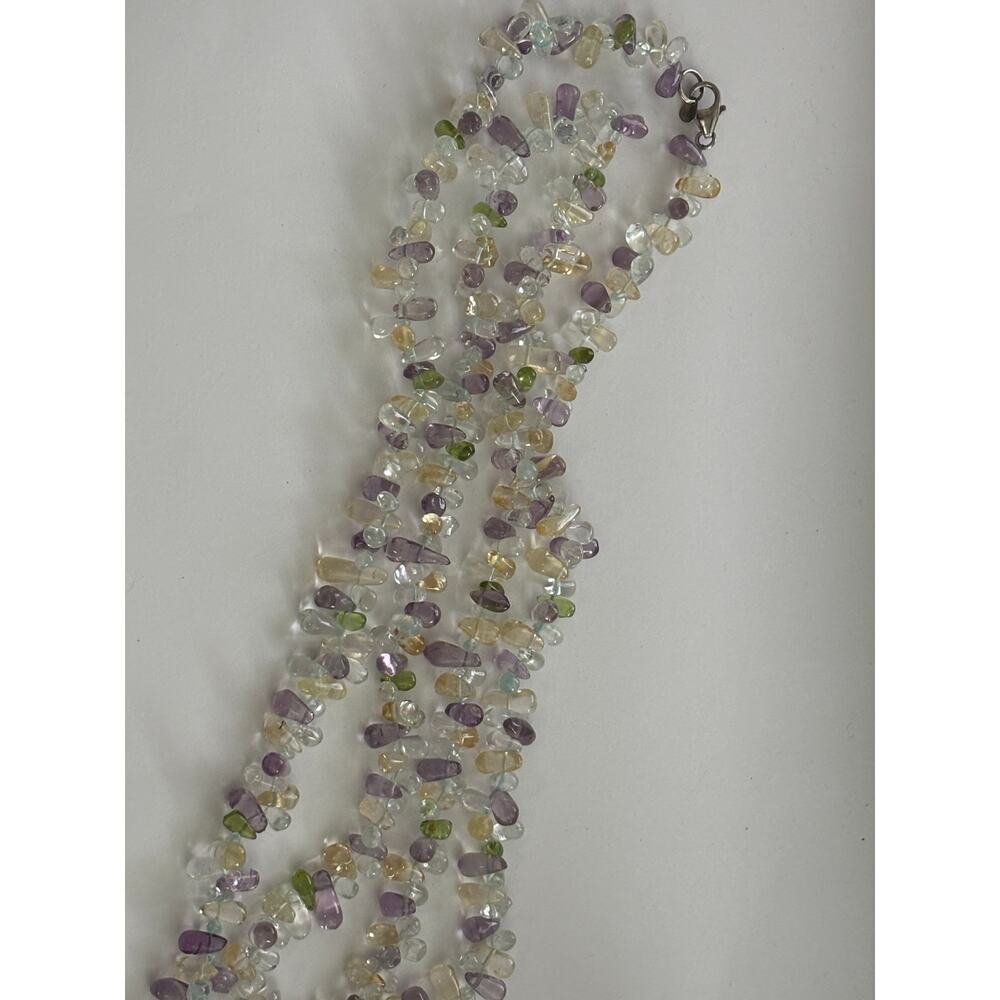 Lucas Lameth LUC 925 Multi Gemstone Necklace Amethyst Peridot Citrine Long